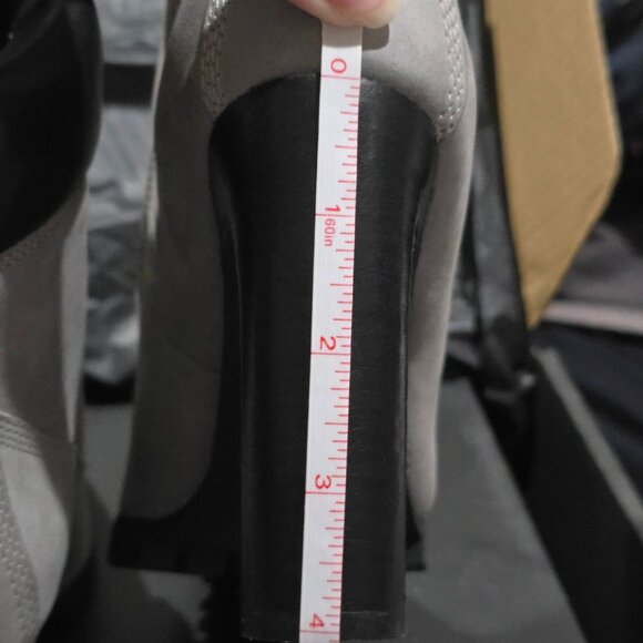 Darker Wavs ✦ Grey Suede Heeled Lace-Up Boots ✦ Charcoal Accents 4" Heel 8 NWT - Picture 8 of 16